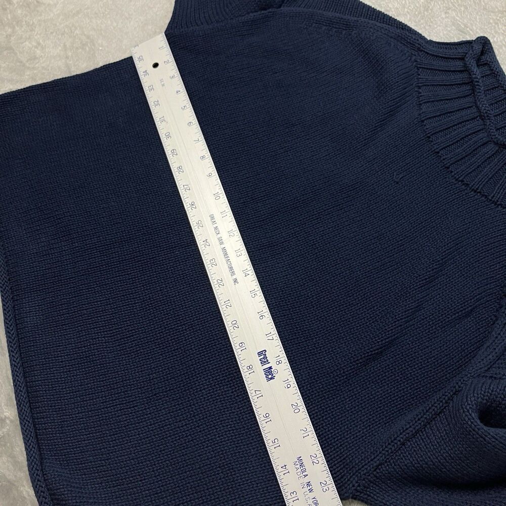 J Crew 2025 Rollneck Sweater Womens S Navy Blue 100% Cotton Coastal Minimalist - Picture 8 of 14
